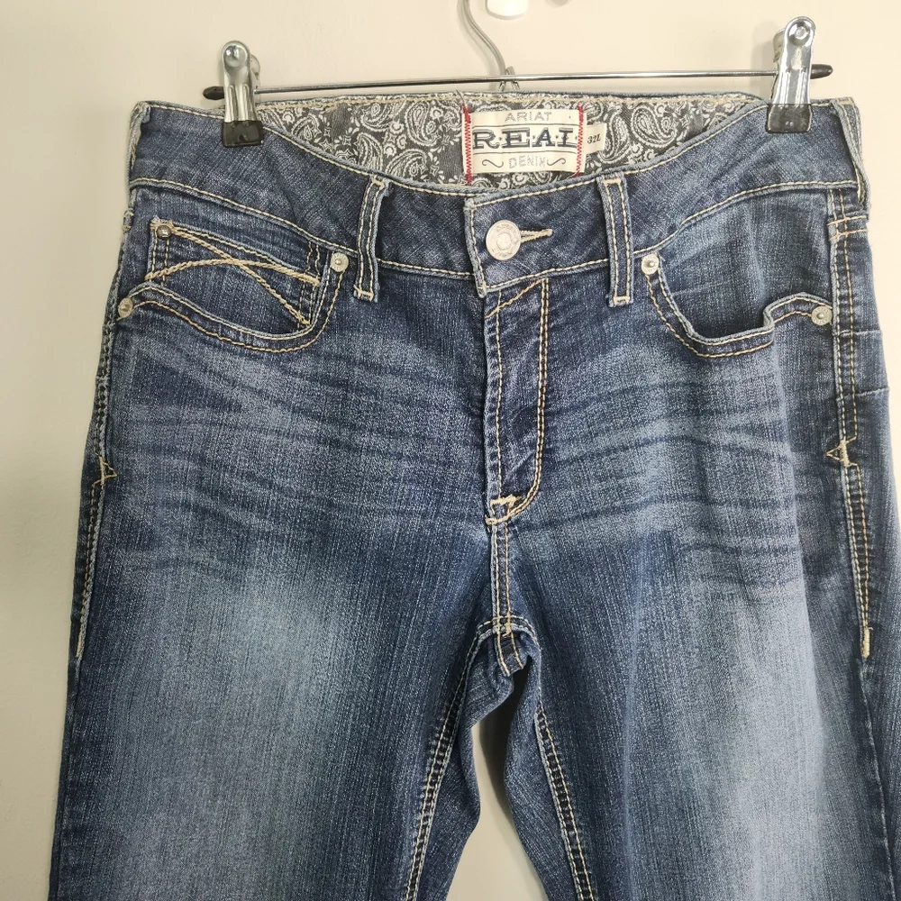 Ariat Real Denim Womens Jeans Size 32L western Cowgirl Riding Rodeo - Picture 3 of 13